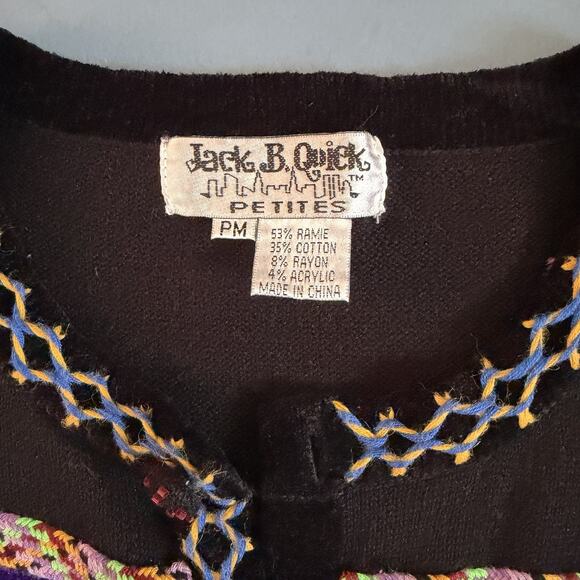 Vintage Jack B Quick Thanksgiving Beaded Turkey Retro Cardigan Sweater - Picture 4 of 4